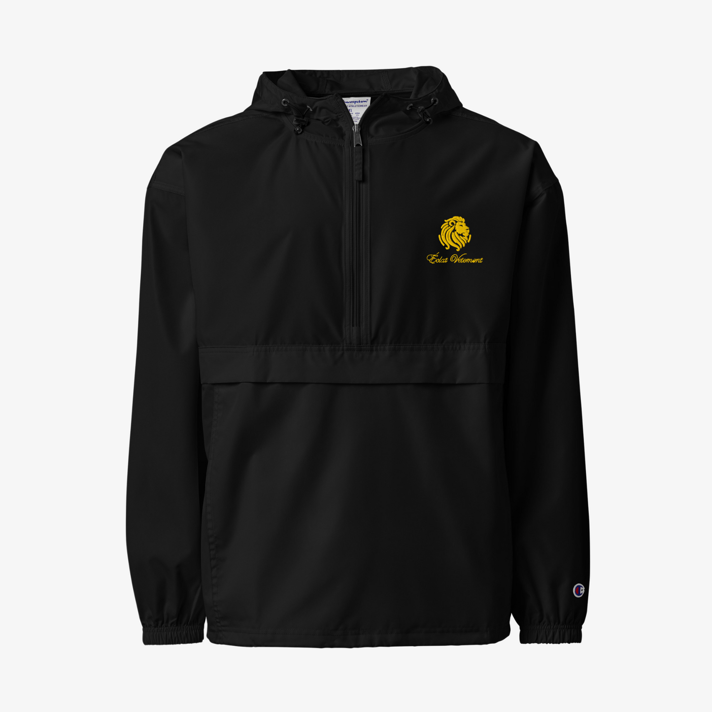 Éclat Vetement + Champion Embroidered Half-Zip Pullover - Onyx Black