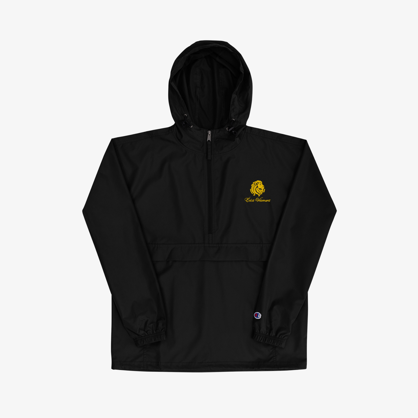 Éclat Vetement + Champion Embroidered Half-Zip Pullover - Onyx Black